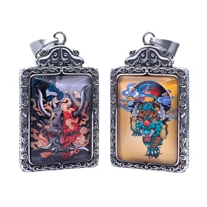 Colgante Thangka Pixiu de la Serpiente de Nueve Colas de Yunnique, de Acero de Titanio con Temática Animal, Engaste de Bisel, Amuleto de Moda, Regalo para Hombres y Mujeres 216046 - Product Image 5