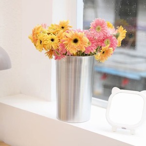 Vases à fleurs en métal de différentes tailles, pots en aluminium à auto-arrosage, design moderne pour une utilisation au sol dans les centres commerciaux avec des bonsaïs - Product Image 4