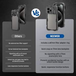 Kit de stabilisation vidéo NEEWER 15 Pro Max Cage avec adaptateur de filtre 67 mm à clipser, boîtier en aluminium pour iPhone, pour l'enregistrement vidéo - Product Image 5
