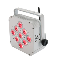 Équipements d'éclairage DJ pour éclairage d'intérieur, lumière de scène rgbwa 9x15w, 9 pièces 15w wifi sans fil dmx alimenté par batterie led par