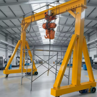 Grue mobile sans rail OLG 1 tonne, hauteur de levage 5 m, réglable, en acier et aluminium - Utilisation intérieure portable, garantie 1 an