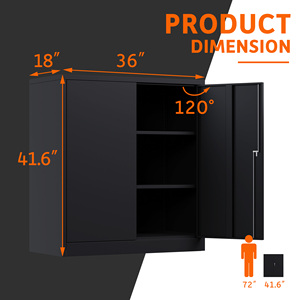 أرفف مكتب معدنية للمرآب قابلة للتعديل تغلق بابين خزانة حفظ الملفات - Product Image 2