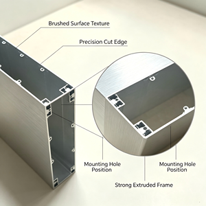 Boîtier en profilé d'aluminium brossé de qualité médicale pour moniteur patient, échographe, adaptateur secteur et dispositif médical - Product Image 3