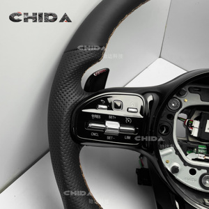 Volante completo de cuero negro, accesorios interiores de coche para mer-ced-ess be-nzs A45 CLS S65 G63 W176 W213 W205 W253 C43 - Product Image 5