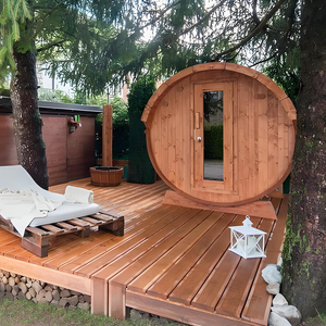Salle de sauna humide en <span class=keywords><strong>bois</strong></span> de séquoia d'extérieur personnalisée, <span class=keywords><strong>bois</strong></span> de haute qualité, sauna compact à infrarouge lointain, unité de spa familiale avec contrôle numérique - Product Image 2