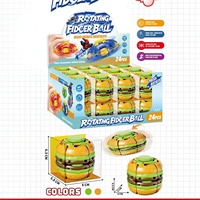 Grensoverschrijdende plastic elektrolytisch verzinkte burger-vormige puntige stressverlichtende draaitop gyro bal druk-en-draai unisex spinner