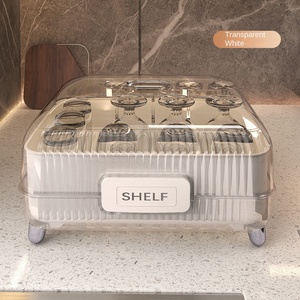 <span class=keywords><strong>Caja</strong></span> <span class=keywords><strong>de</strong></span> Almacenamiento Plegable <span class=keywords><strong>de</strong></span> <span class=keywords><strong>Doble</strong></span> Nivel para Tazones y Palillos <span class=keywords><strong>de</strong></span> PET con Tapa, Moderno Organizador <span class=keywords><strong>de</strong></span> Vajilla para Guardar Platos y Utensilios <span class=keywords><strong>de</strong></span> Cocina - Product Image 6