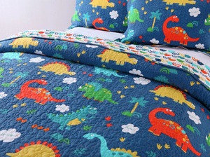 Juego <span class=keywords><strong>de</strong></span> Cubrecamas Acolchados para Niños, Diseño <span class=keywords><strong>de</strong></span> <span class=keywords><strong>Dinosaurios</strong></span>, Reversible <span class=keywords><strong>de</strong></span> Doble Cara, Juego <span class=keywords><strong>de</strong></span> Cubrecamas y Mantas - Product Image 4