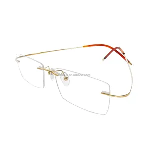 Wholesale 18K Real Gold Frame Metal Rectangular Eyeglasses Frames For Eye Glasses