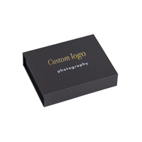 Impression couleur GRATUITE Boîte cadeau noire USB en carton rigide numérique à rabat magnétique avec intérieur en mousse souple prédécoupée