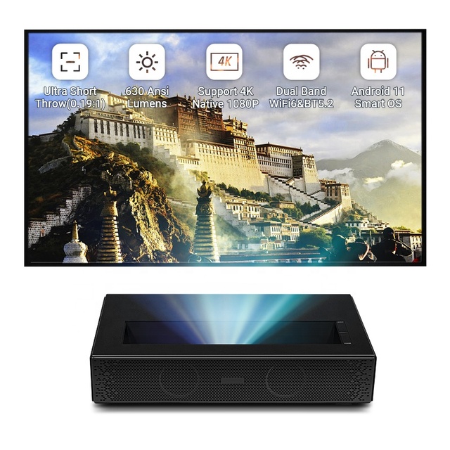 Hotack Hot Sale D068 Smart Android Hd 4k Home Theater UST Ultra Short Throw Laser Tv Projector