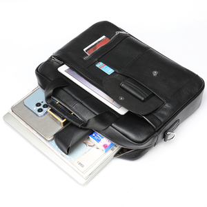 NIUCUNZH-maletín <span class=keywords><strong>de</strong></span> cuero con Logo personalizado para hombre, maletín <span class=keywords><strong>ejecutivo</strong></span> para ordenador portátil y oficina - Product Image 4