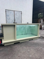Bassin d'élevage de poissons en fibre de verre FRP personnalisé avec filtre à tambour pour bassin à koïs, avec fenêtre, bassin extérieur en fibre de verre pour l'aquaculture