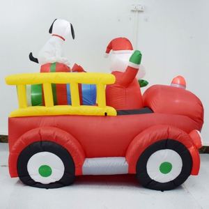 Décorations de Noël gonflables de 7 pieds : Père Noël au volant avec chien, pour jardin extérieur, en polyester, personnalisable, directement de l'usine - Product Image 3