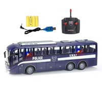 1:30 Mobil Bus RC Empat Arah Mainan Polisi Sekolah Model Mobil Bus Remote Control dengan Lampu