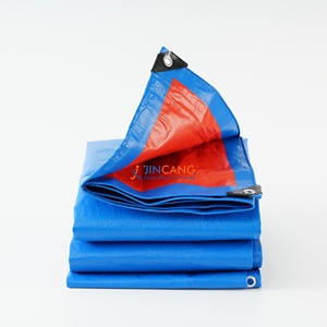 Rouleau de bâche PE orange et bleue 150 g/m² en tissu poly durable pour la construction et les couvertures d'équipement - Product Image 3