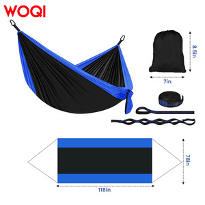 Hamaca portátil ligera para exteriores Woqi, de nailon, para camping y playa, diseño minimalista con mosquetones y correas. - Product Image 2