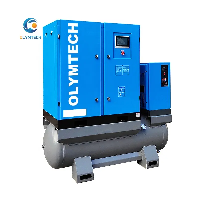 Olymtech 7.5kw compressor 4 em 1, máquina de ar compressível estável grande capacidade
