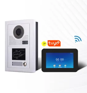 Tuya 7 "touch screen Night Vision RFID Desbloquear Câmera Campainha 2 Fios wifi sistema de intercomunicação para casa