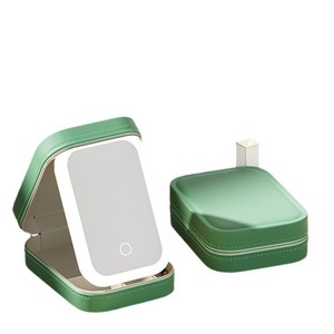 Miroir de Bureau Moderne à 3 Couleurs de Lumière Réglables, Style Célébrité Internet, Portable et Pliable, Boîte à Maquillage et à Bijoux - Product Image 5