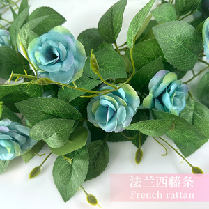 Guirnaldas de Rosas Artificiales de Ratán Francés de 180 cm de Altura, Simulación Realista, Decoraciones para Bodas, Accesorios para Interiores y Exteriores del Hogar - Product Image 2