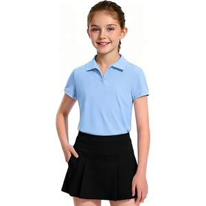 Chemises à manches courtes personnalisées en couleur unie pour le golf, le <span class=keywords><strong>tennis</strong></span>, l'école, uniformes, col en V, séchage rapide, polos pour filles - Product Image 4