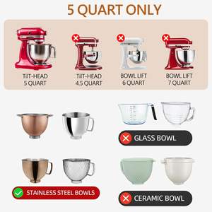 Meilleures ventes : Doublures universelles en silicone pour bol mélangeur <span class=keywords><strong>KitchenAid</strong></span> (tête inclinable, 5 litres) – Accessoires <span class=keywords><strong>de</strong></span> <span class=keywords><strong>cuisine</strong></span> - Product Image 4