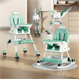 Silla de Comer Plegable para Bebés 2026, Silla <span class=keywords><strong>Mecedora</strong></span> Multifuncional para Sentarse y Recostarse, para Bebés de 0 a 6 Años - Product Image 1