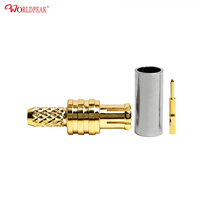 Connecteur coaxial RF plaqué or, fiche mâle MCX droite à sertir pour câble coaxial RG174/RG316/LMR100