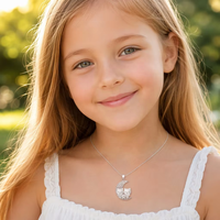 YUNCHENG Joyería de Plata Personalizada al por Mayor, Colgante de Gato Doble con Luna y Estrella de Esmalte Blanco CZ para Niños, Regalos para Niños
