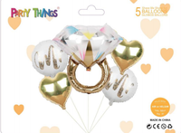 Ensemble de ballons en aluminium avec bague en diamant-Grande bague en diamant rose doré et kits de ballons en aluminium gonflables en forme de costume pour les fiançailles de mariage