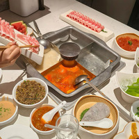 Table de Hotpot Dansen avec cuisinière à induction intégrée et barbecue, table de Hotpot sans fumée