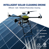 Drone de lavage de panneaux solaires à pulvérisation d'eau haute pression, en alliage d'aluminium, 4 axes, avec itinéraire de nettoyage intelligent pour toitures de fermes solaires