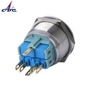 Abilkeen 25 mét thép không gỉ Flat Round Head kim loại push <span class=keywords><strong>button</strong></span> chuyển 1no1no tùy chỉnh <span class=keywords><strong>LED</strong></span> RING illuminate và 6-pin thiết bị đầu cuối - Product Image 5
