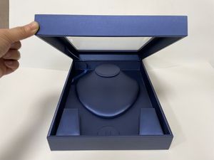 Wholesale Navy PU Leather Jewelry Box With Clear Top Window Velvet <b>Insert</b> Necklace Pendant Display Gift Box Custom Logo - Product Image 3