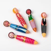 Usine en gros créatif dessin animé grosse poupée stylo à bille haute valeur mignon Style poupée tête cadeau stylo ensemble