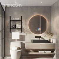Espejo Inteligente para Baño VERCON, Espejo Android Redondo con Pantalla de 10 Pulgadas, Wifi, Bluetooth, Centro de Aplicaciones YouTube, Seguimiento de Salud, Diámetro: 700 mm