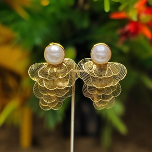 Pendientes de Moda con Perlas, Chapados en Oro, Acero Inoxidable 316L, Joyería Destacada - Product Image 3
