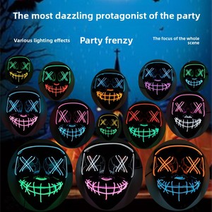 Máscara Luminosa <span class=keywords><strong>de</strong></span> PVC y Látex para Fiesta <span class=keywords><strong>de</strong></span> Baile <span class=keywords><strong>de</strong></span> Terror <span class=keywords><strong>de</strong></span> Halloween, Maquillaje para Eventos Nocturnos, Máscara LED en Forma <span class=keywords><strong>de</strong></span> <span class=keywords><strong>V</strong></span> con Luz Fría - Product Image 3