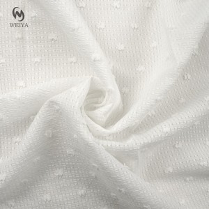Enfants Mignon Robe Blanche Tissu Coupe Fleur Dobby Texture Armure Grand <span class=keywords><strong>Plumetis</strong></span> Poly Nylon Tissu avec Broderie Dot - Product Image 6
