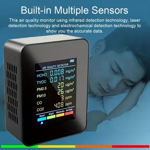 6-in-1 Air Quality Monitoring Instrument, <strong>LCD</strong> <strong>Display</strong> Gas Detector, <strong>Sensor</strong> Analyze - Product Image 6