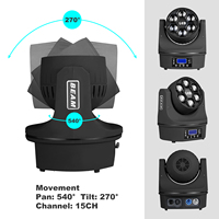 Mini Cabeza Móvil Beam Spot 150W para Escenario con 6 LEDs Ojo de Abeja RGBW de 15W para Discoteca, Club Nocturno, DJ con Efectos Sharpy Beam