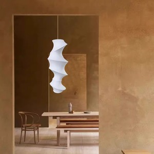 Lustre en soie japonaise Wabi Sabi E27 blanc, longue suspension pour chambre, salon, salle de thé, comptoir de bar 60 80 100 120 150cm - Product Image 2