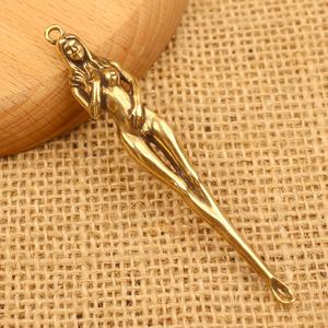 Sidaoyuan laiton déesse oreille cuillère voiture porte-clés pendentifs suspendus ornements pour hommes et femmes général Vintage cadeau Manufa - Product Image 5