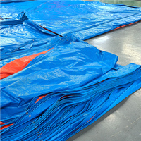 Bâche en PEHD enduite de PE, imperméable, coupe-vent, légère, pour auvent extérieur, avec œillets, bleue