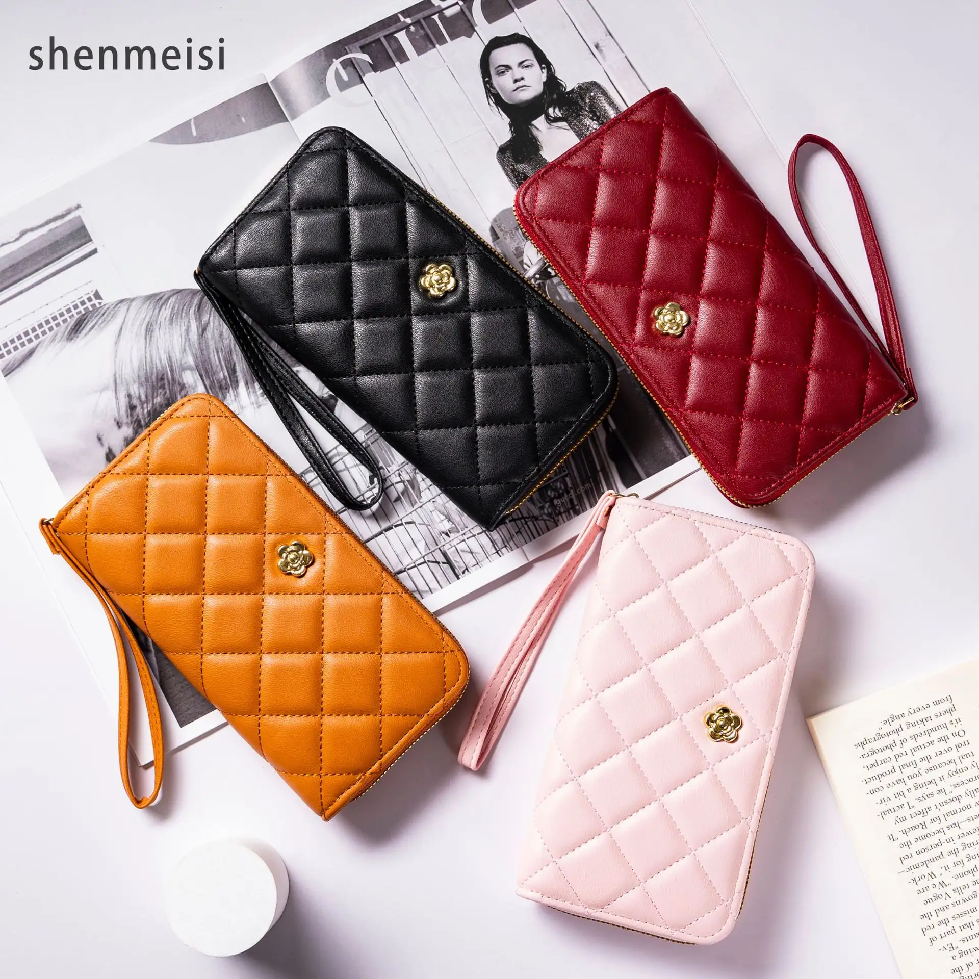 Women's Wrist Bag Women's Multi Card Slot Diamond Grid Wallets For Women Fashionable