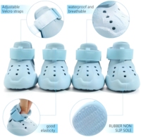 Chaussures imperméables pour animaux de compagnie, 4 pièces, avec trous, antidérapantes, pour l'été, pantoufles pour chiots, sandales de plage pour animaux de compagnie