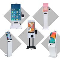 Kiosque tactile sur pied pour système de commande en libre-service, machine de paiement pour restaurant, compatible Android OS / Windows OS