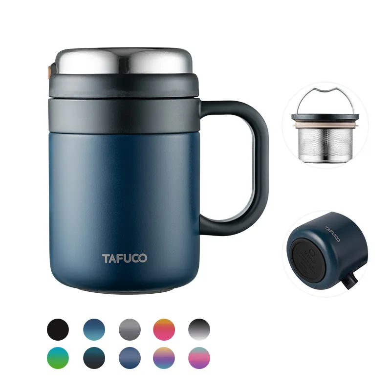 Thermos Stainless Steel Vacuum Thermal Insulated Coffee Mug Cup with Handle