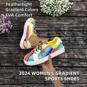 Zapatillas de Lona con Degradado de Color a la Moda para Mujer 2026, Zapatillas Casuales de PU para Primavera, Verano y Otoño con Plantilla EVA y Punta en Pico - Product Image 3